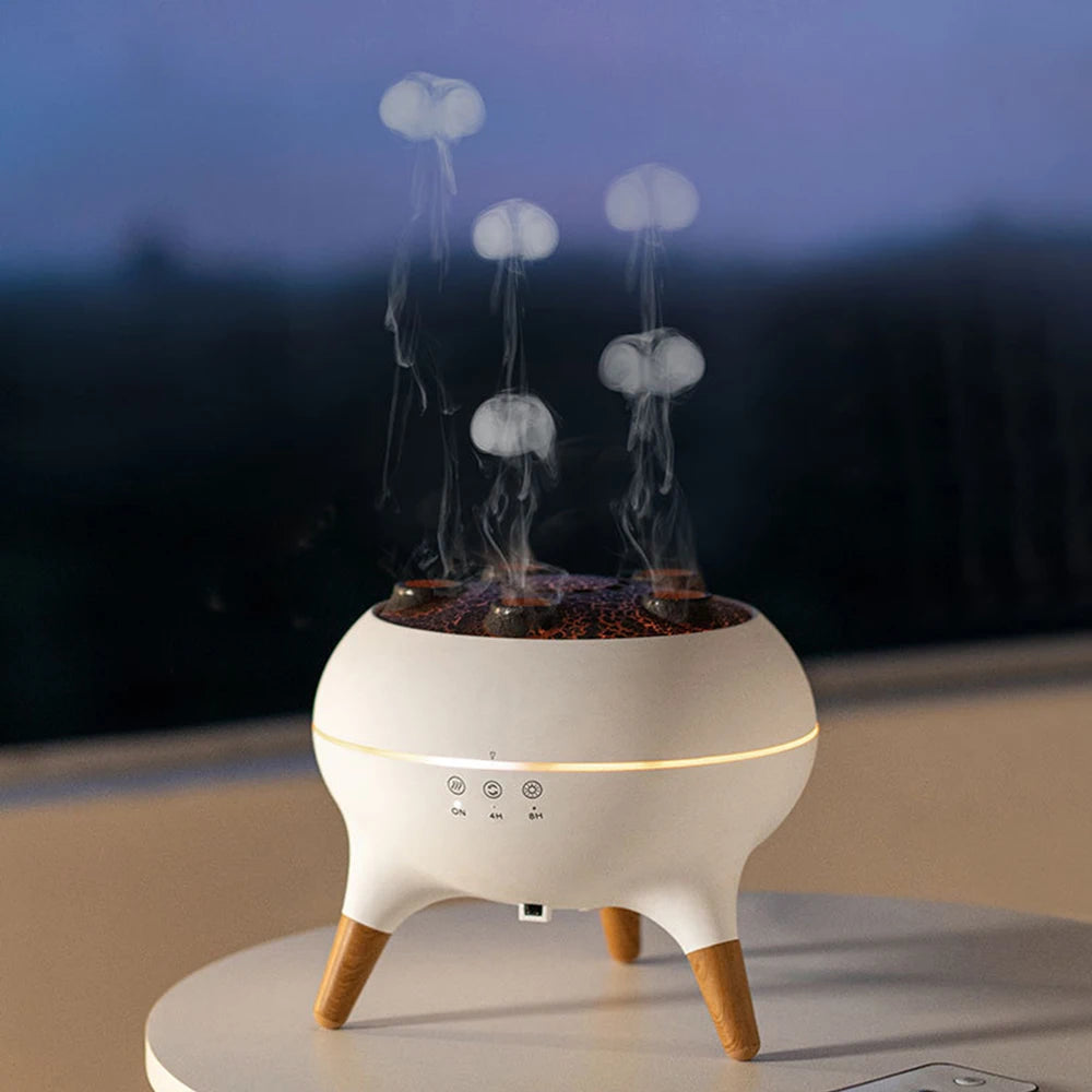 Dynamic Jellyfish Air Humidifier 250Ml Essential Oil Diffuser Remote Control Bedroom Humidifier with 7 Colorful Night Lights