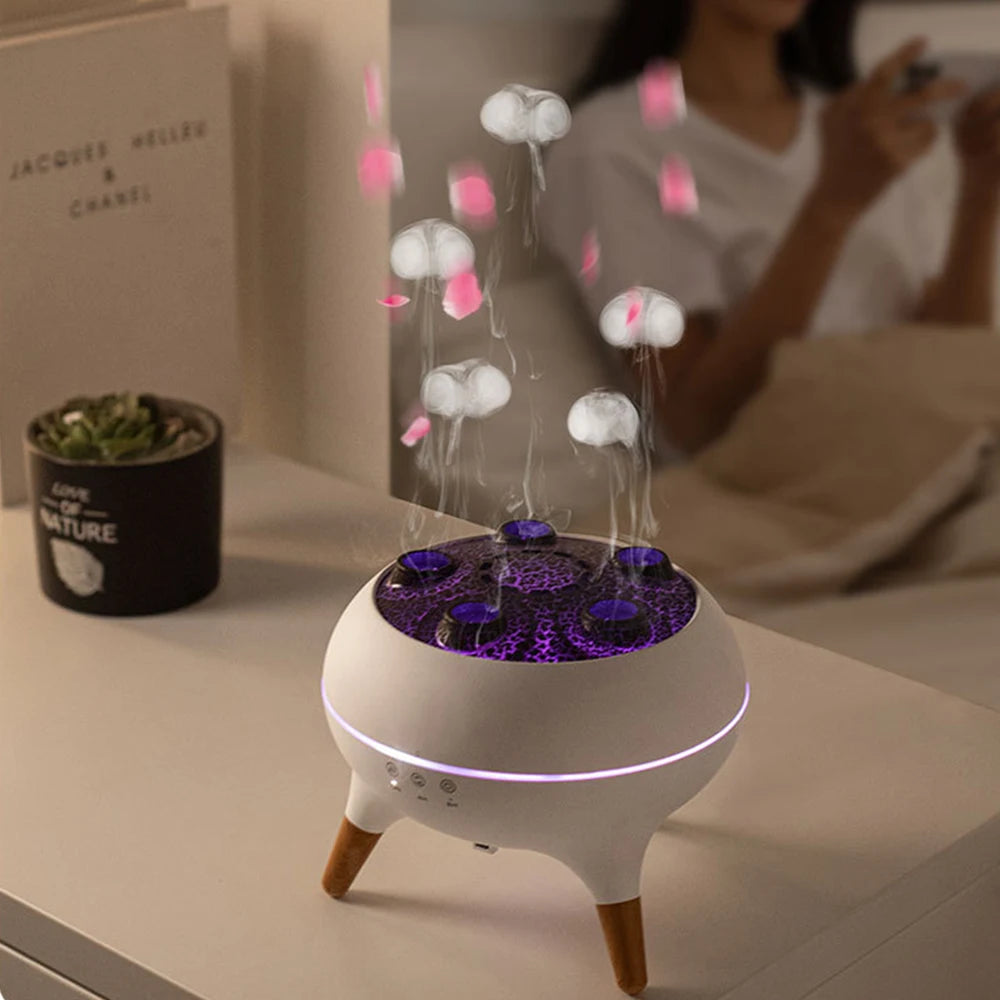 Dynamic Jellyfish Air Humidifier 250Ml Essential Oil Diffuser Remote Control Bedroom Humidifier with 7 Colorful Night Lights