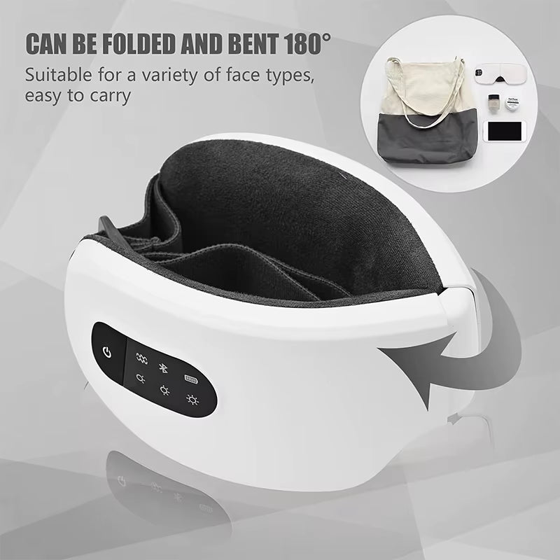 4D Eye Massager Smart Airbag Vibration Eye Care Instrument Hot Compress Bluetooth Eye Massage Glasses Fatigue Wrinkle Healthcare